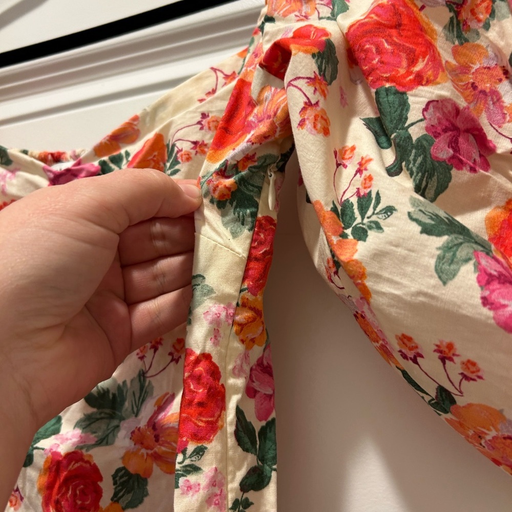Zara “The Caroline” Floral Puff Sleeve Mini Dress Cottagecore Sz S - Picture 5 of 8